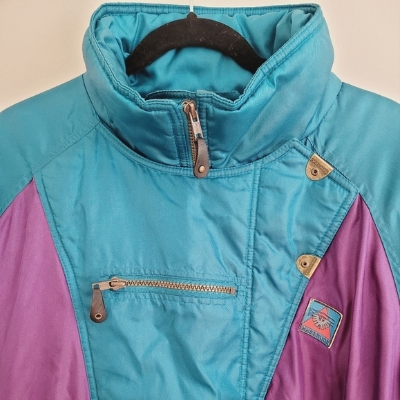 Vintage 80s Teal & Purple Ski Jacket - Picture 2 of 12